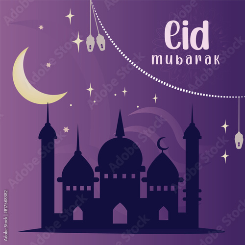 Eid mubarak islamic greetings background