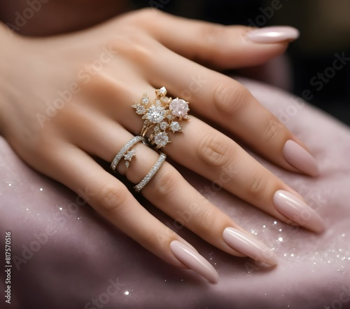 hands of the bride and groom with rings