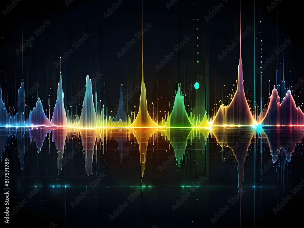 Data visualization, data network, glow sound waves effect or abstract technology background ai generative Data visualization, data network, glow sound waves effect or abstract technology background ai generative