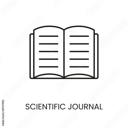 Science journal line vector icon with editable stroke