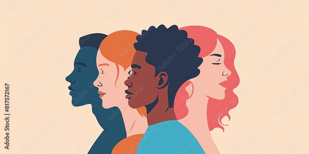 Diverse group of people. People of different races and ethnicities.