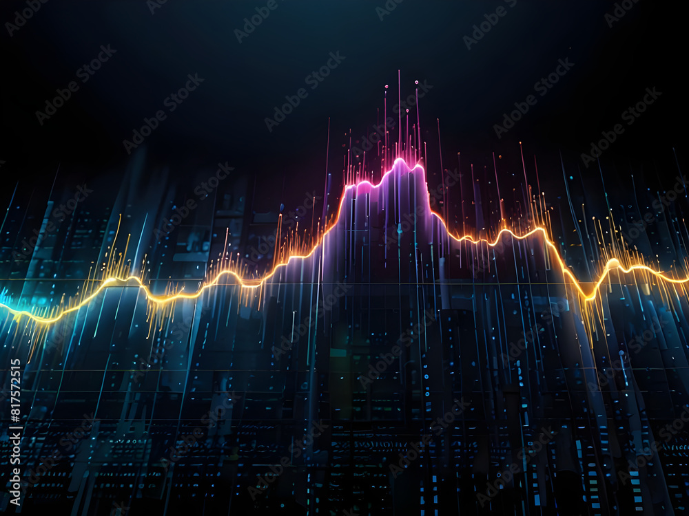 Data visualization, data network, glow sound waves effect or abstract technology background ai generative Data visualization, data network, glow sound waves effect or abstract technology background ai generative