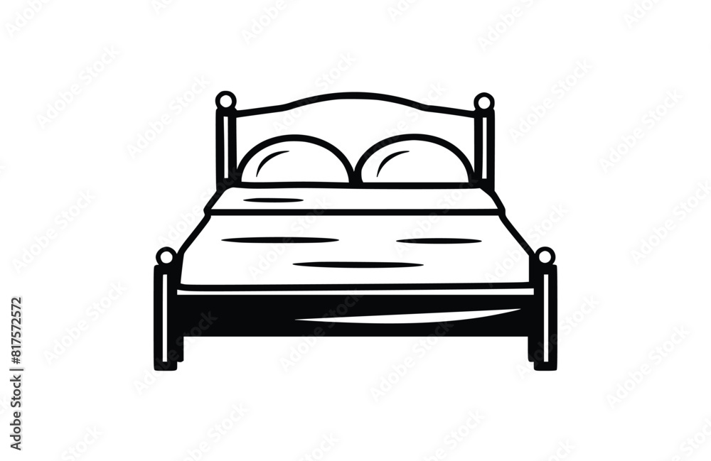 Flat bed icon symbol vector Illustration.