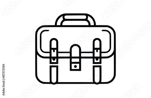 Briefcase icon flat vector illustration.