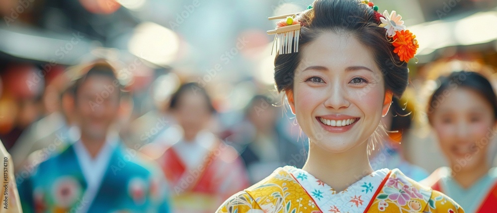 A Japanese festival where friends gather, wearing traditional clothing, enjoying the festivities with smiles and cheers 8K , high-resolution, ultra HD,up32K HD A Japanese festival where friends gather, wearing traditional clothing, enjoying the festivities with smiles and cheers 8K , high-resolution, ultra HD,up32K HD