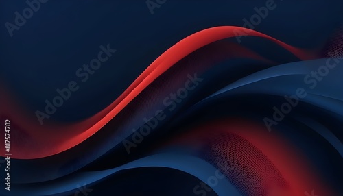 Abstract dark navy blue background wallpaper with red and blue wave pattern