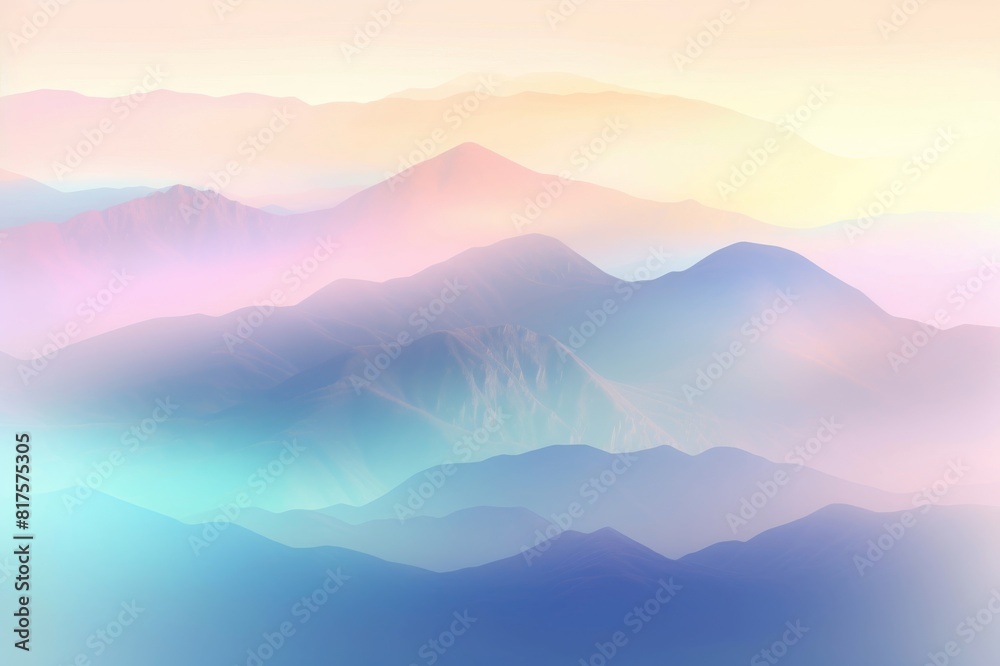 background abstract misty mountain range colourful wallpaper digital art gradiant pastel dramatic backdrop