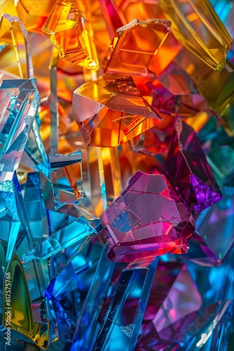 A colorful background of glass and crystals.