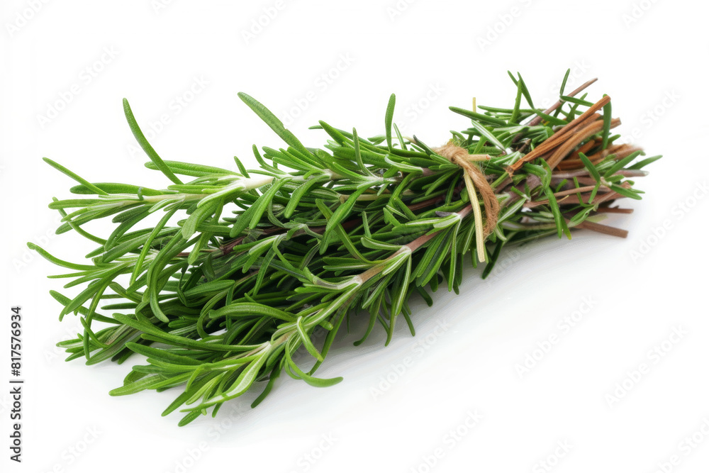 Green thyme bunch isolated on white background. Fresh herbs concept. Green thyme bunch isolated on white background. Fresh herbs concept.