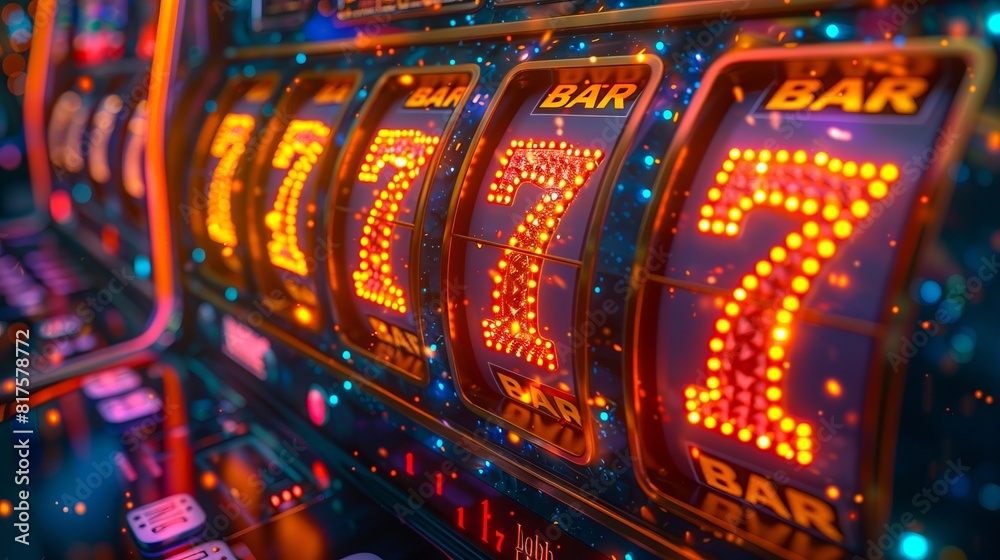 Fototapeta premium A slot machine with sevens and sevens.