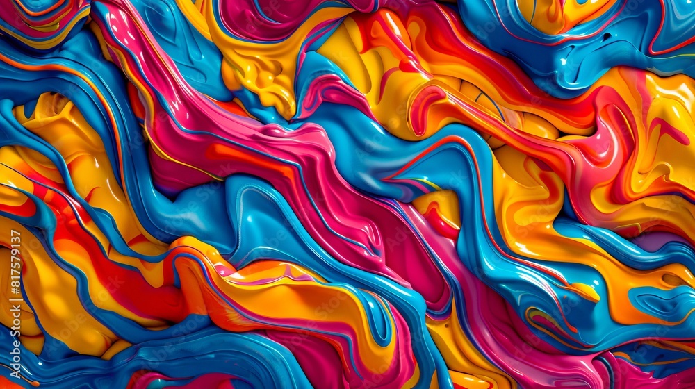 Fototapeta premium A colorful abstract background with liquid paint.