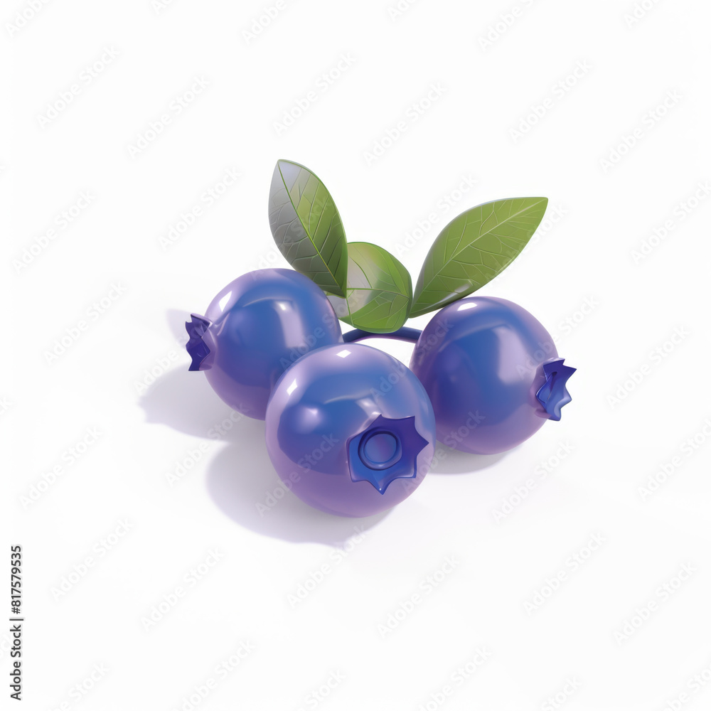 Blueberries in 3D style on a white background
Blueberries in 3D style on a white background