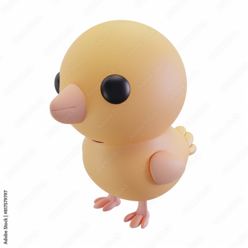 Chick 3D icon on white background
Chick 3D icon on white background