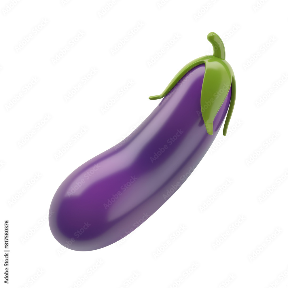 3D icon eggplant on white background
3D icon eggplant on white background