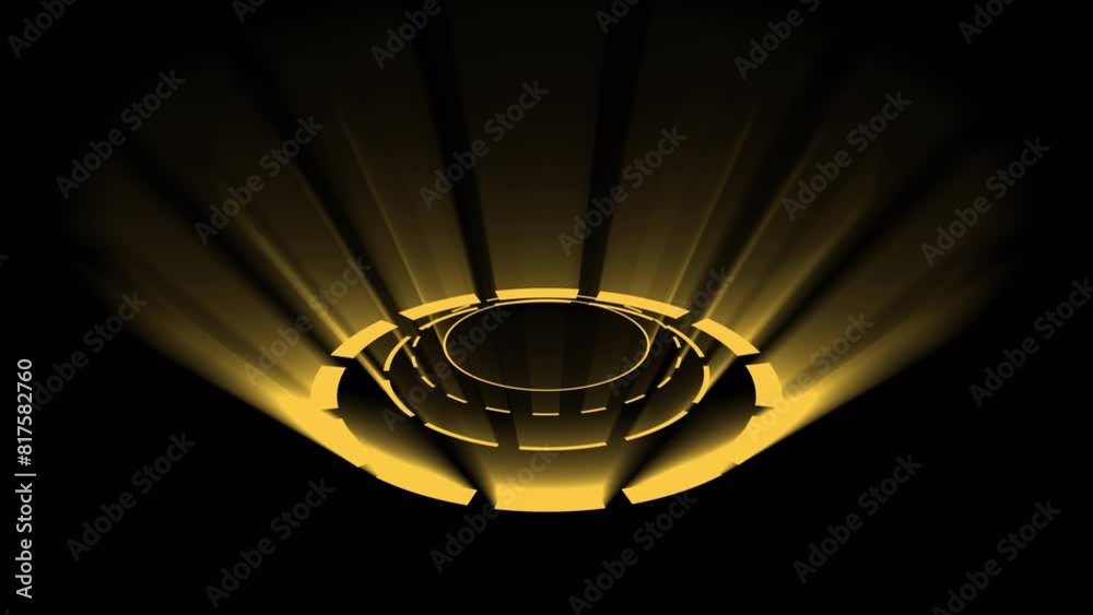 Animated HUD with Hologram rays Beam. Transparent Background. 4K