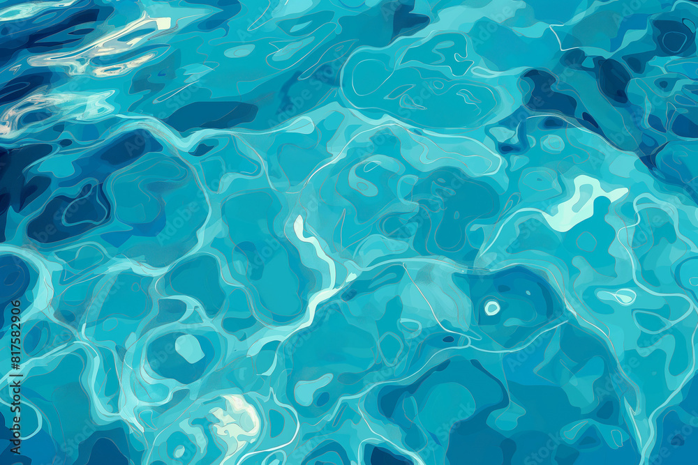 The image is of a body of water with a blue color The image is of a body of water with a blue color