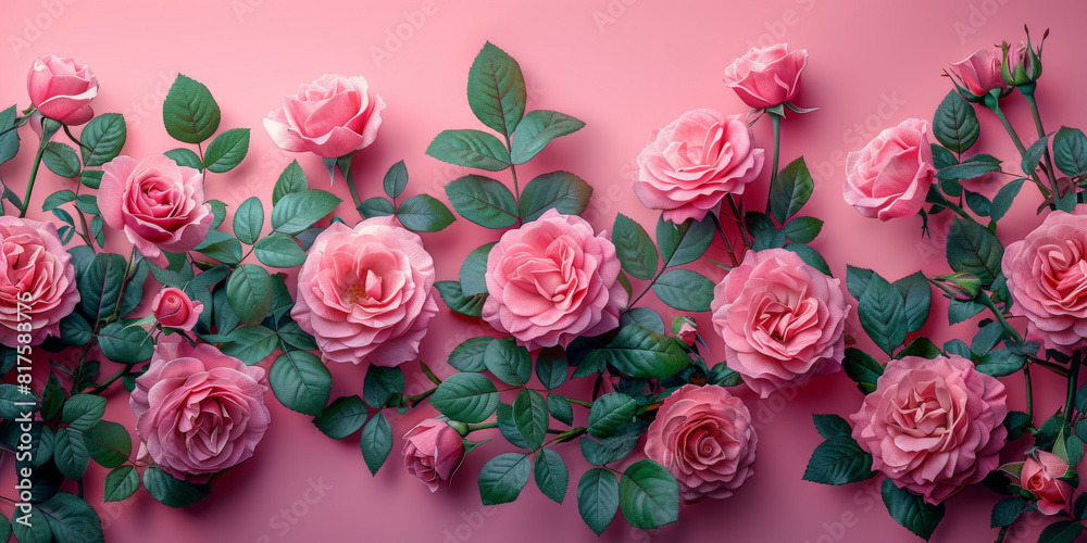 Pink rose flowers in a floral arrangement on a background Pink rose flowers in a floral arrangement on a background