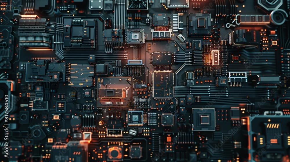 Circuit board background. Electronic computer hardware technology. Motherboard digital chip. Tech science background.