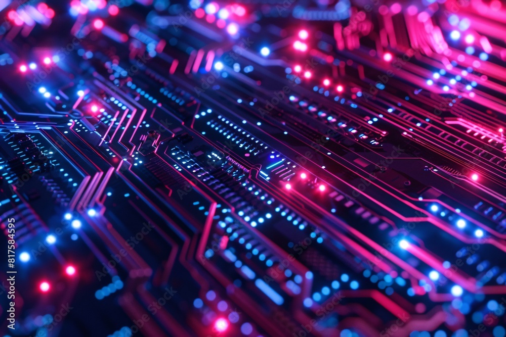 Obraz premium Circuit board close up. Technology background. 