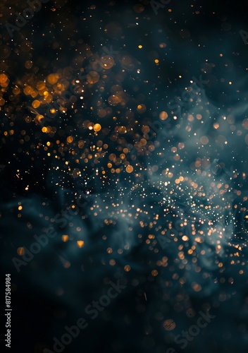 A dark background with gold particles. © VISUAL BACKGROUND
