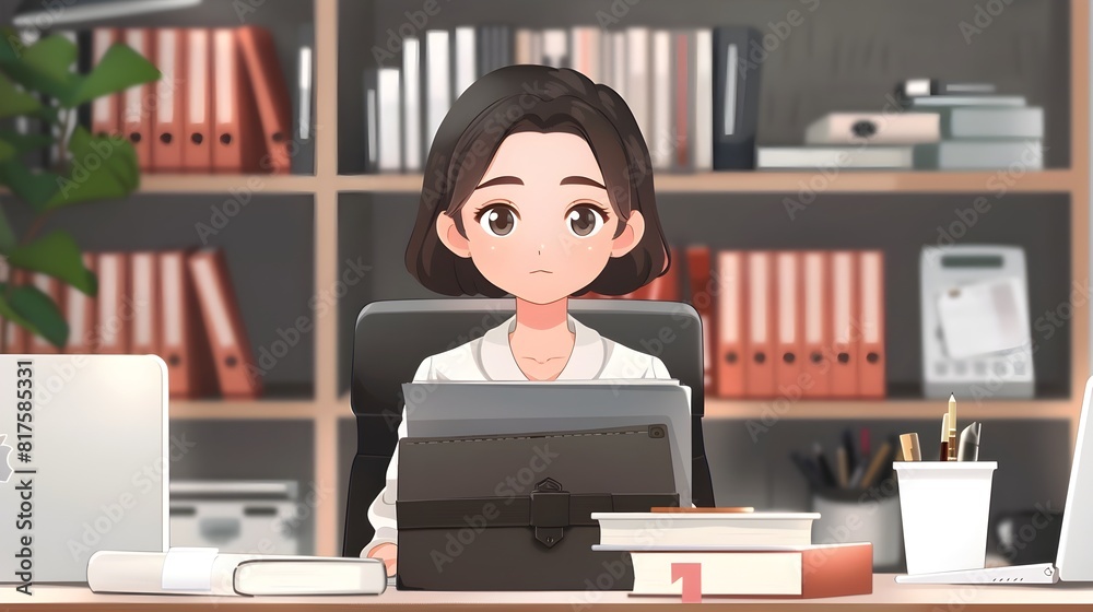 Efficient Bookkeeper Diligently Managing Financial Records at Desk Efficient Bookkeeper Diligently Managing Financial Records at Desk