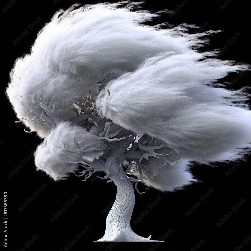 Obraz premium 3D furry forest animal with beautiful colors and white background. with Generative AI technology