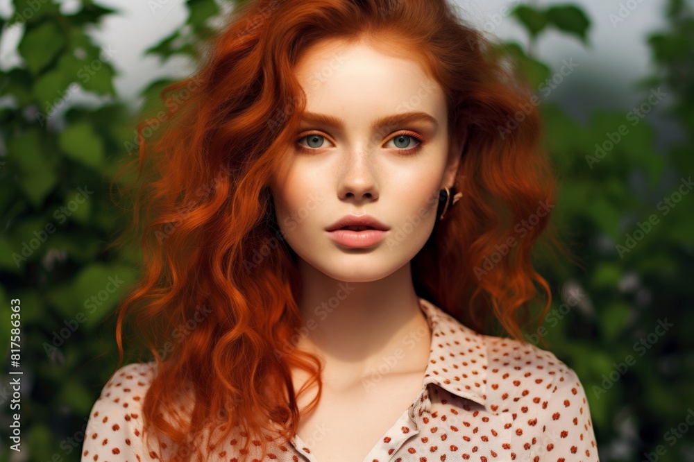 beautiful young woman with red hair