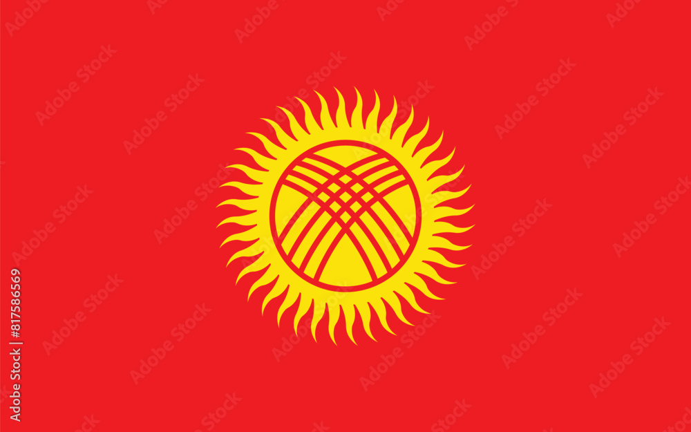 National Flag of Kyrgyzstan. Kyrgyzstan Flag. National Flag of Kyrgyzstan. Kyrgyzstan Flag.