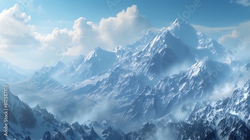 Snowy mountains in Cordillera Blanca, Peru, South America