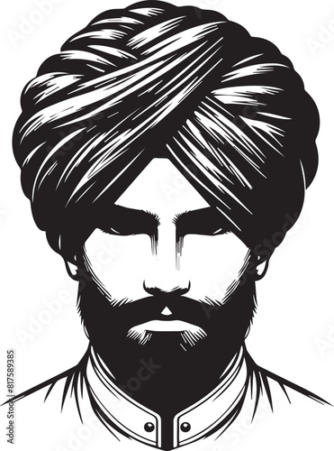 Vector illustration of indian punjabi Called Sikh,sikh