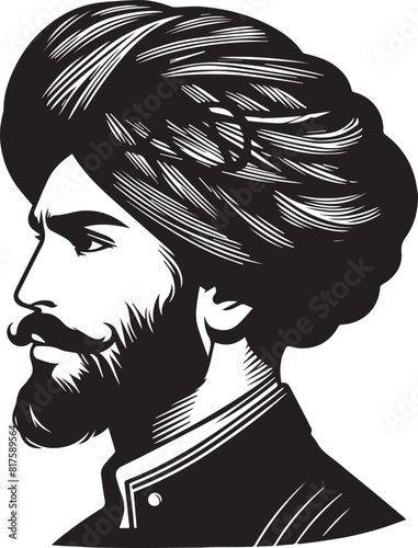 Vector illustration of indian punjabi Called Sikh,sikh