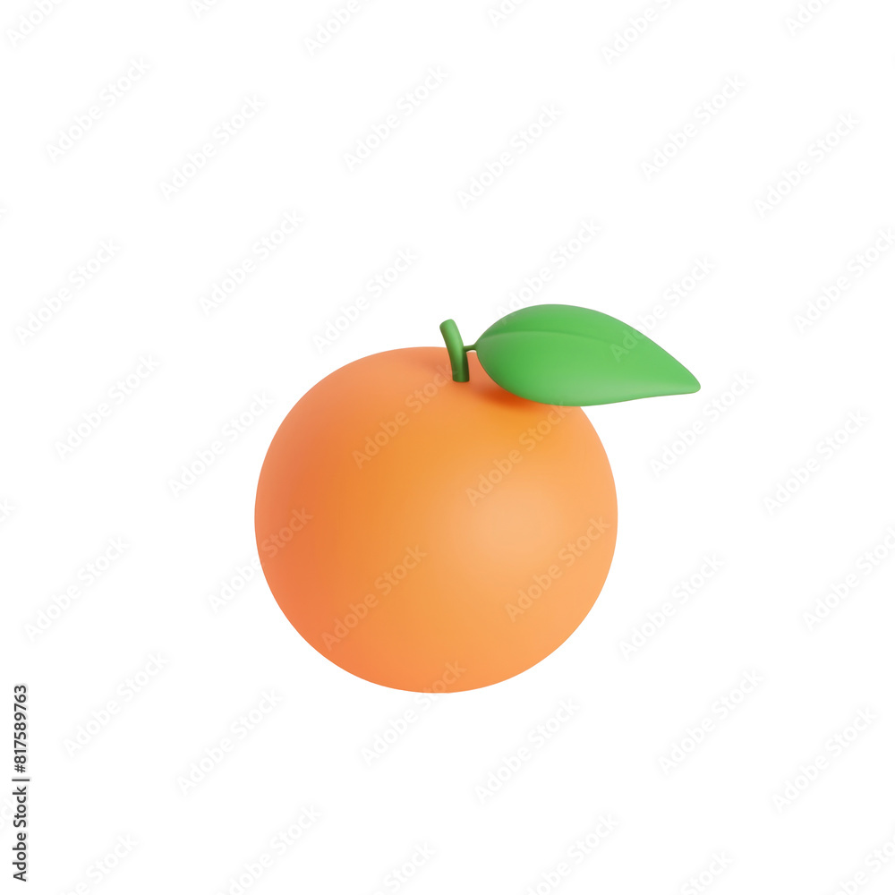 Orange 3D icon on white background Orange 3D icon on white background