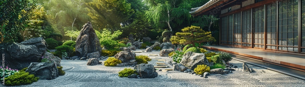 A graphic depiction of a Japanese garden, with carefully arranged rocks and plants, representing harmony with nature 8K , high-resolution, ultra HD,up32K HD A graphic depiction of a Japanese garden, with carefully arranged rocks and plants, representing harmony with nature 8K , high-resolution, ultra HD,up32K HD