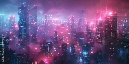 Futuristic City With Lights in the Sky photo