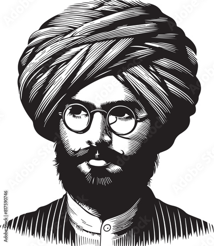 Vector illustration of indian punjabi Called Sikh,sikh