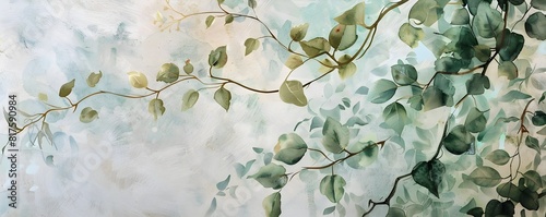 Verdant Wall Mural Watercol...