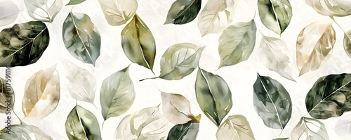 Circular Watercolor Leaf Pa...
