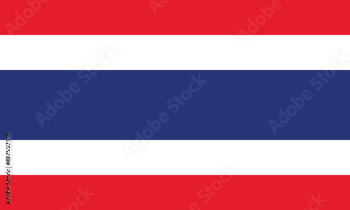 National Flag of Thailand. Thailand Flag. 