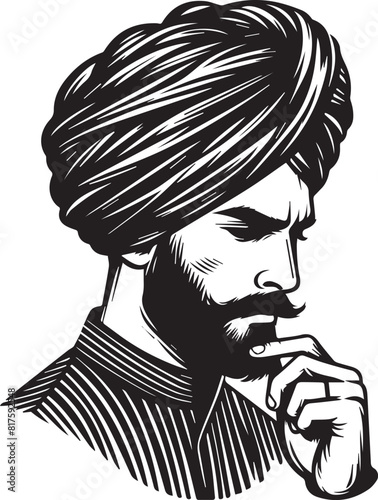 Vector illustration of indian punjabi Called Sikh,sikh