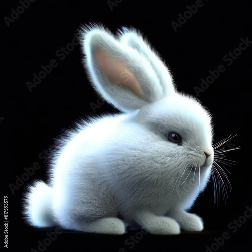 3D furry forest animal with beautiful colors and white background. with Generative AI technology	