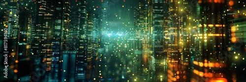 Glowing Futuristic City Lights