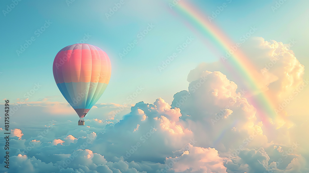Fototapeta premium Sky Background in Cartoon Style