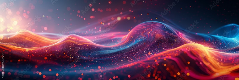 Colorful Wave on Black Background Colorful Wave on Black Background