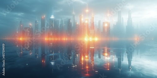 Futuristic City Rising From the Water photo