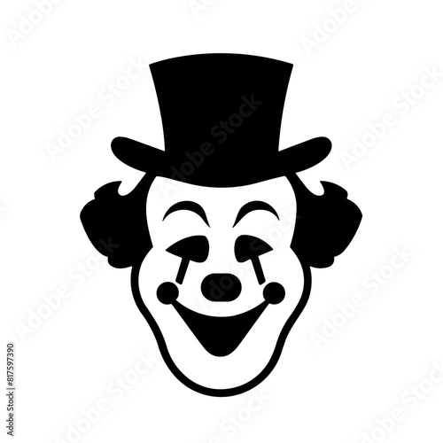 Simple clown black isolated flat icon.