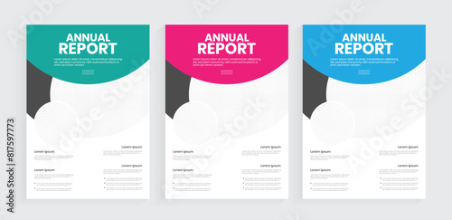A4 annual report covers template, corporate agency marketing cover layout, company profile, and minimal vector handout book design.