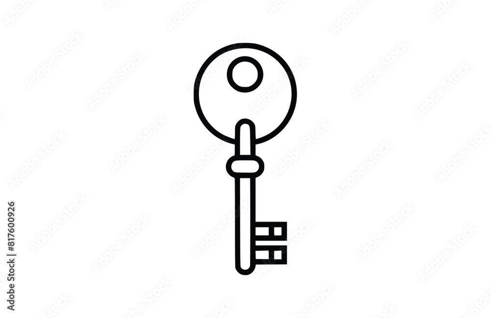 key icon flat vector illustration. key icon flat vector illustration.