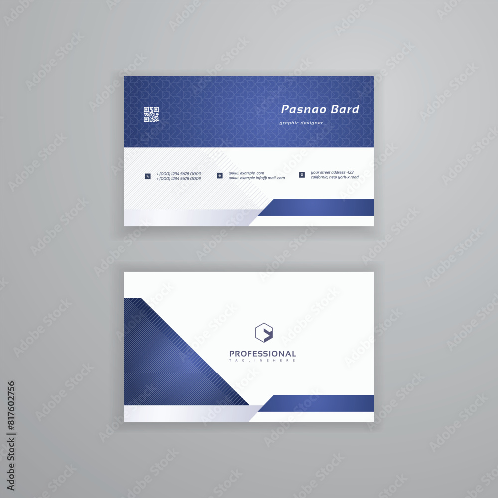 Unique and Stylish Modern pattern with blue color professional business card template design. Unique and Stylish Modern pattern with blue color professional business card template design.