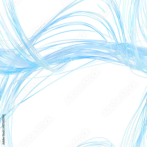 Blue curved wires on transparent png background