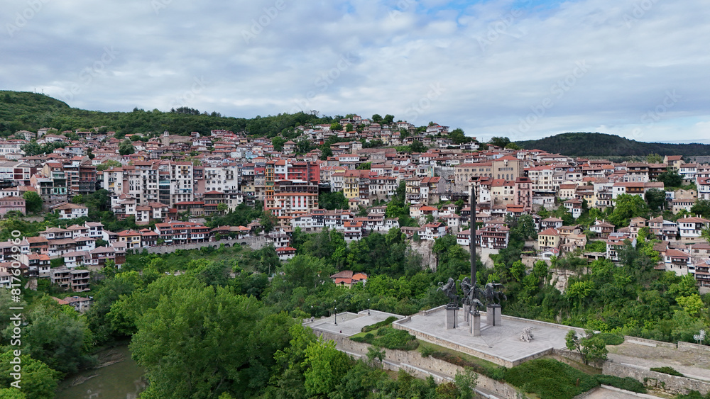 Veliko Tarnovo drone panorama view